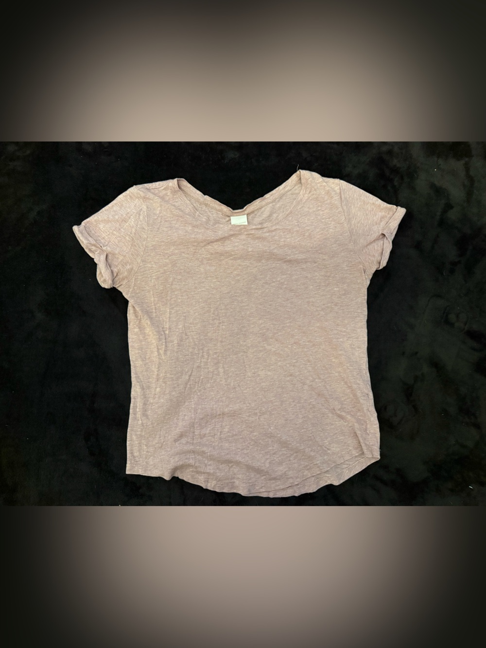 H&M Short Sleeve Crew Neck Tee in Mauve-Pink